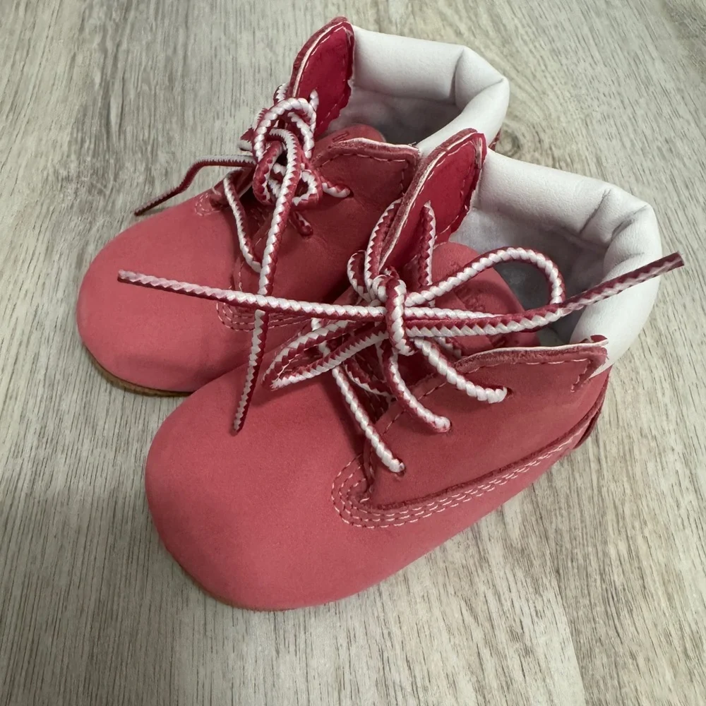 Timberland Pink and White Baby Walker Shoes